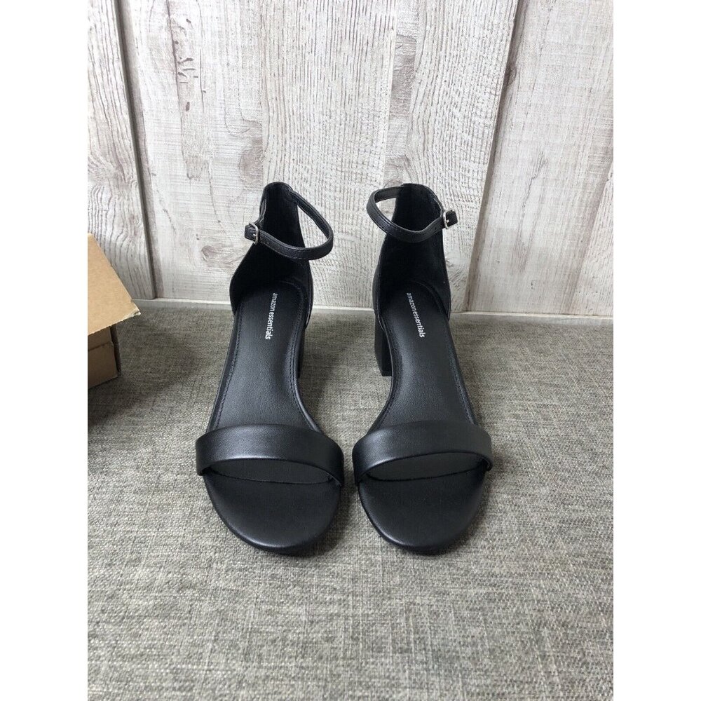Womens Essentials Shoes Size 8.5 Black Heels Dress Sandals Open Toe Summer - Picture 5 of 8